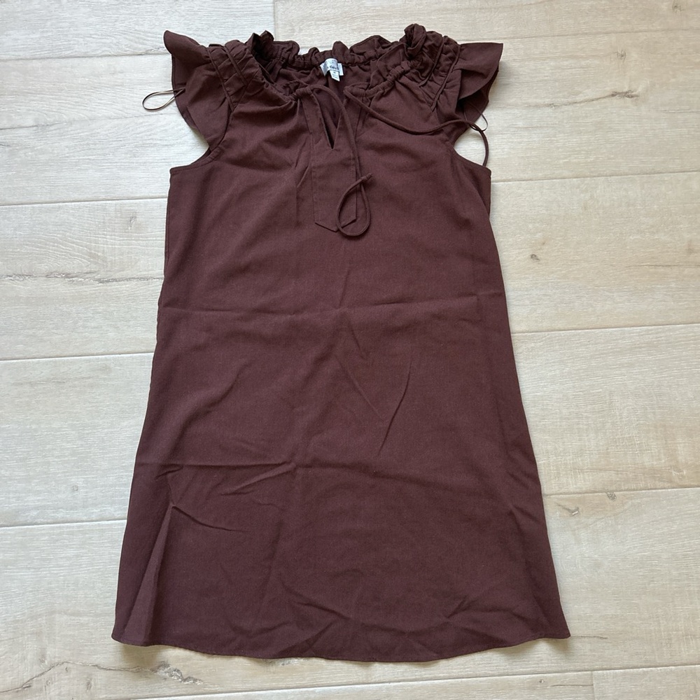 Signature by Robbie Bee Rust Ruffle Dress